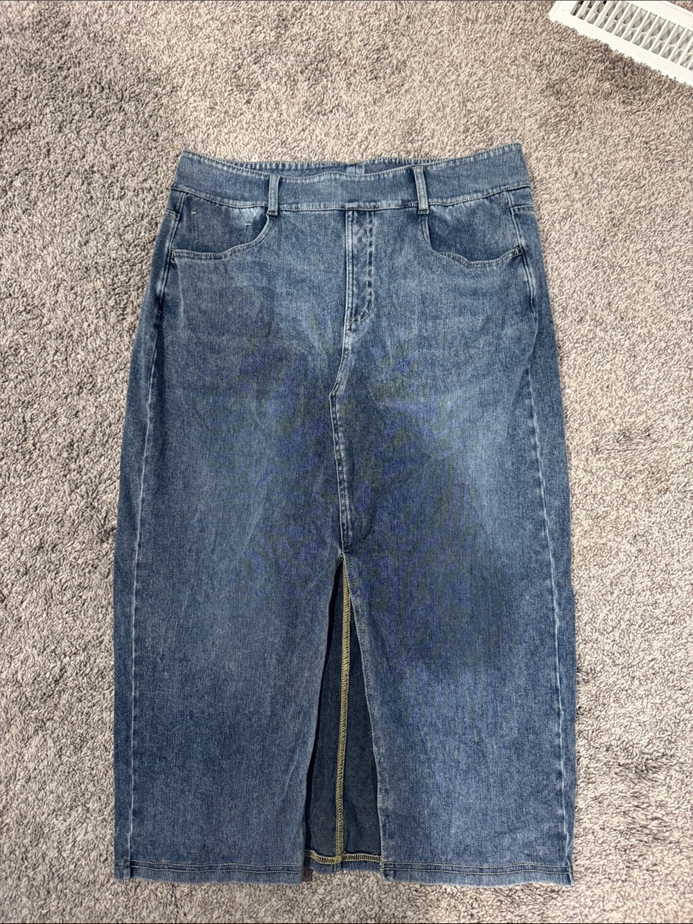HALARA Blue Denim Lightweight-Stretchy Pencil Skirt